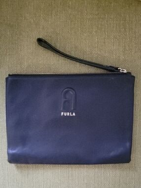 Furla Leather Wristlet Pouch with Top Strap